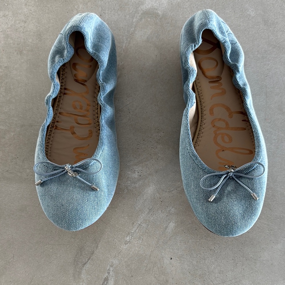 Sam Edelman Blue Denim Ballet Flats - new